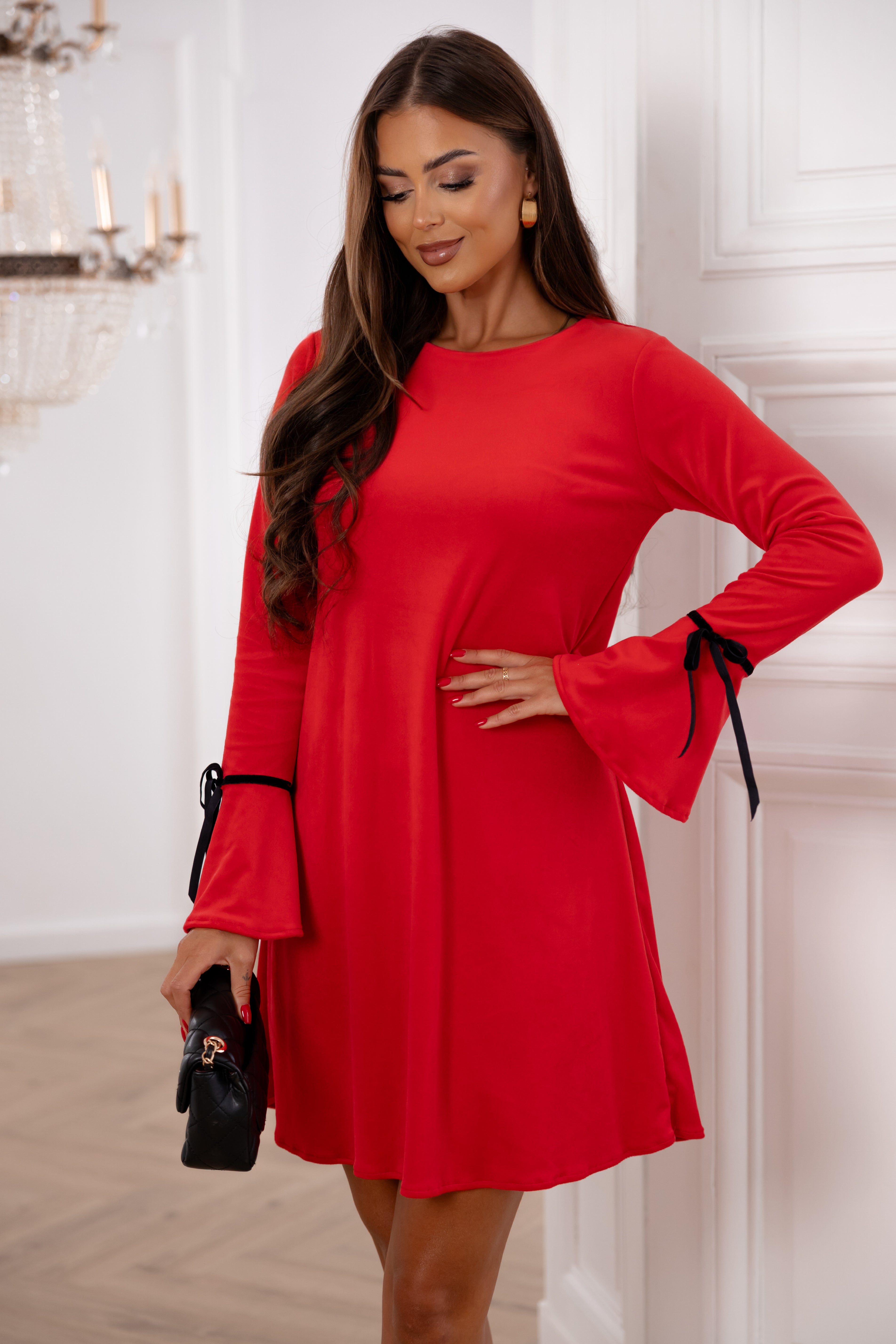 Sukienka welurowa Red velvet