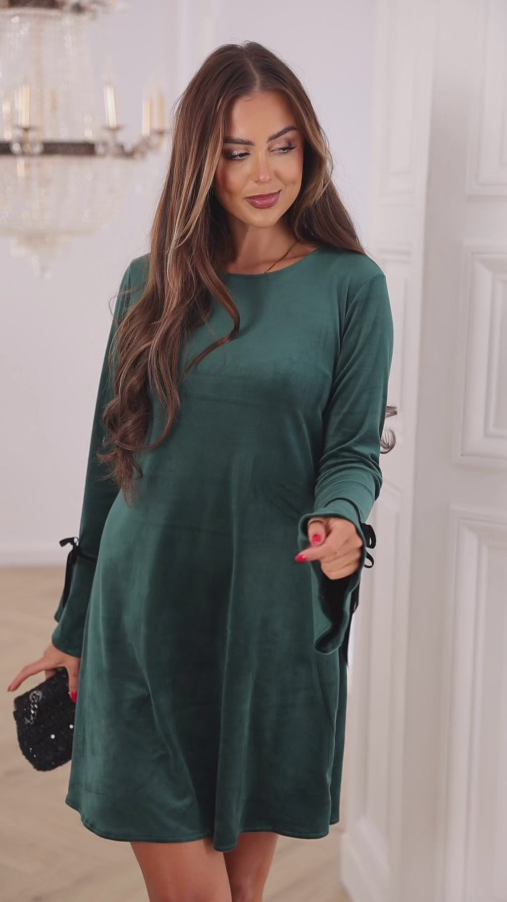 Sukienka welurowe Green velvet