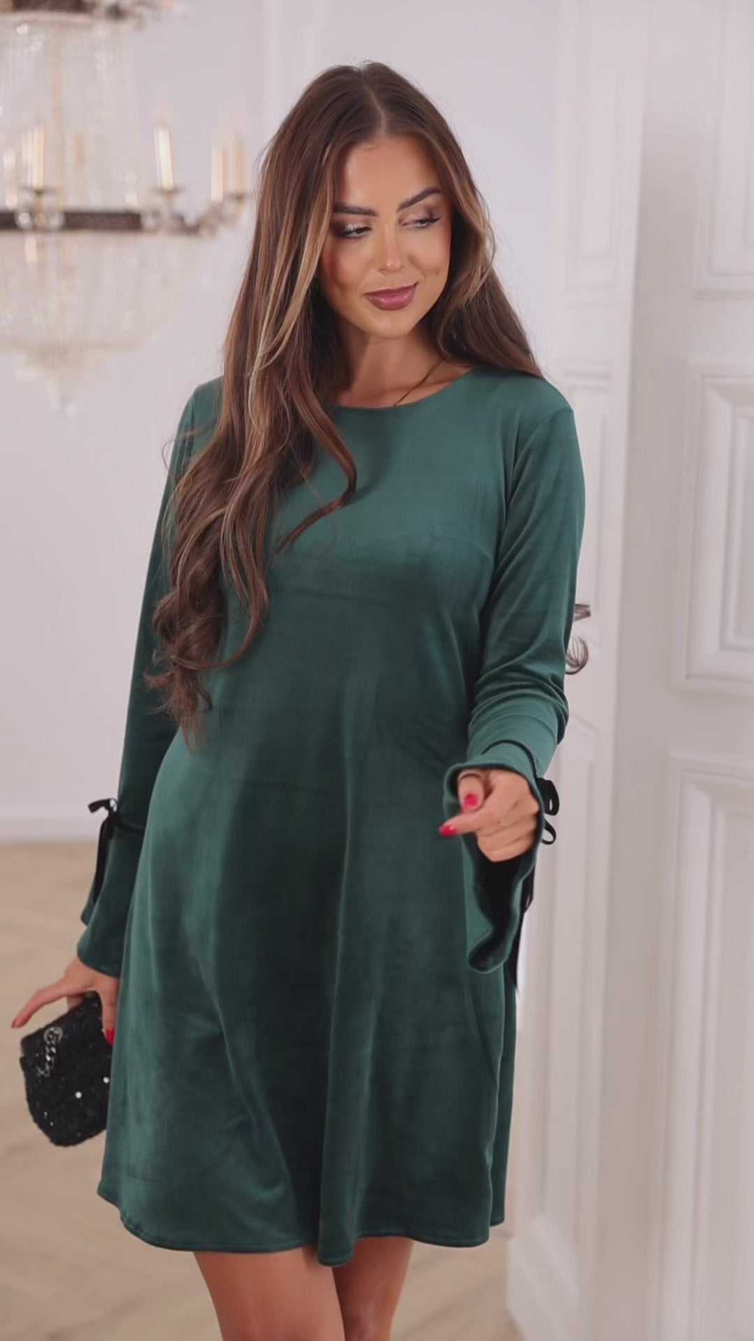Sukienka welurowe Green velvet