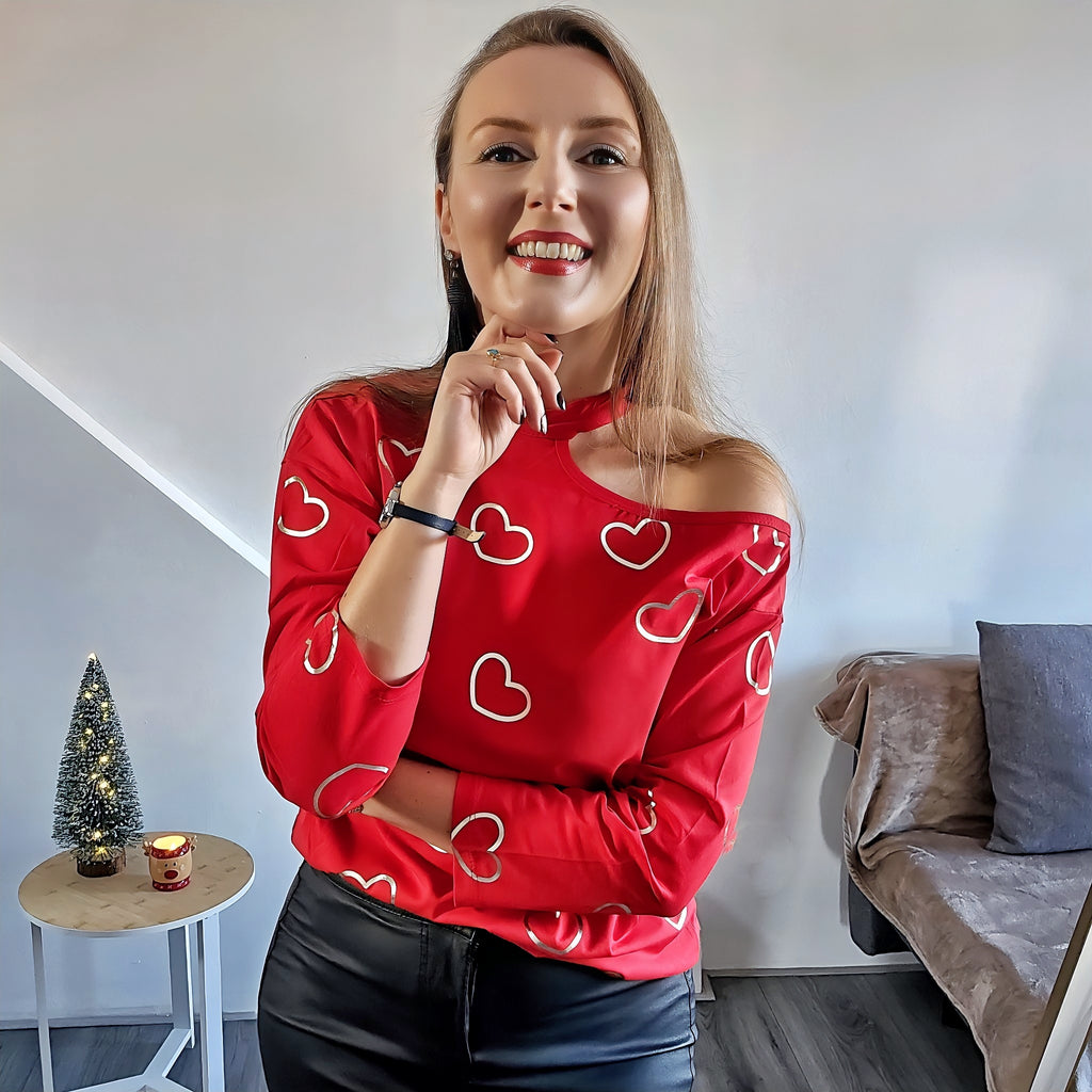 Bluzka bawełniana w serca
