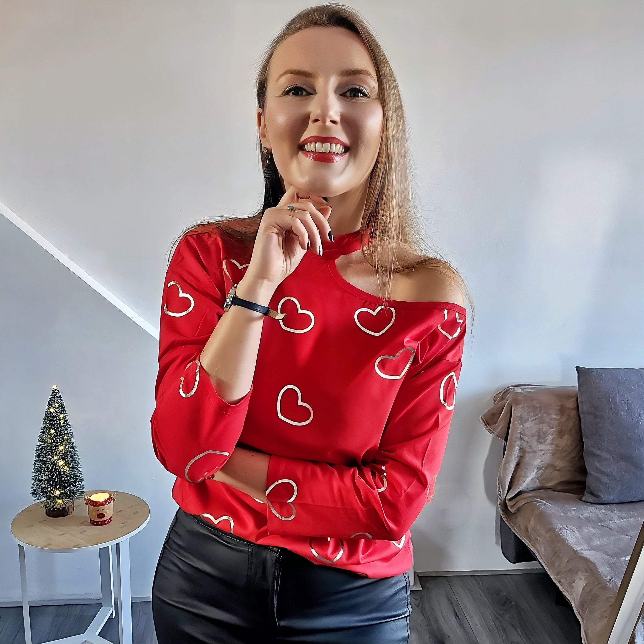 Bluzka bawełniana w serca