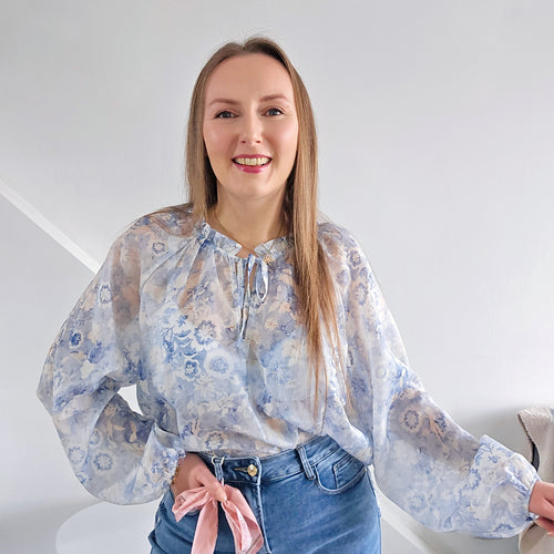 Bluzka chmurka - niebieska